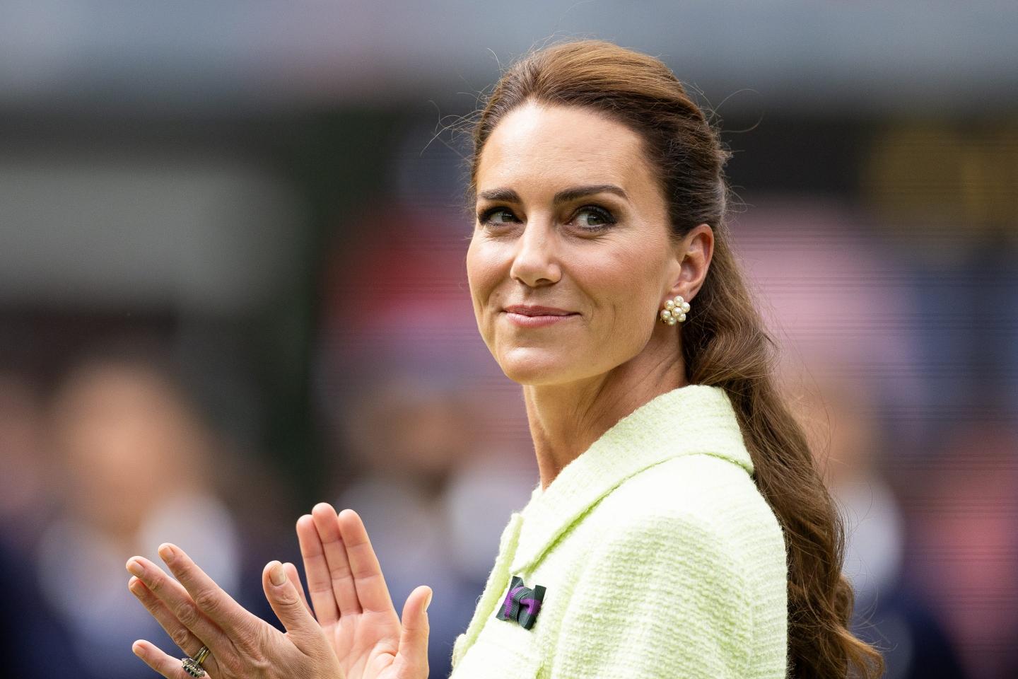 Kate Middleton claps during Windleton tennis tournament in 2023.