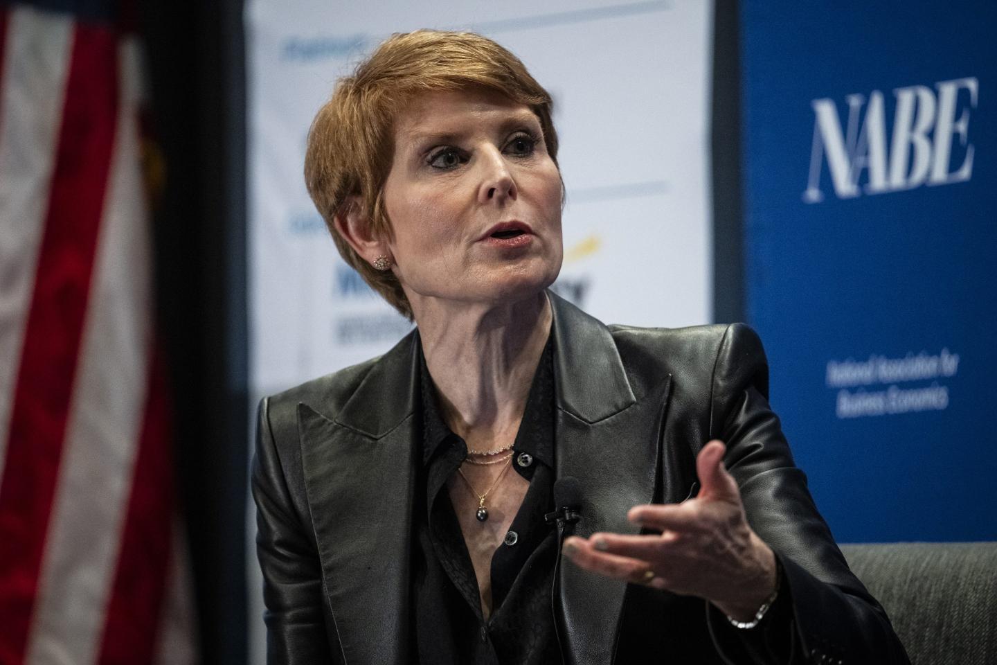 Diane Swonk, chief economist and managing director at KPMG LLP, during a panel on the outlook of the US election during the National Association of Business Economics (NABE) economic policy conference in Washington, DC, US, on Wednesday, Feb. 14, 2024. The theme of this year's annual meeting is "Navigating Geopolitical Turbulence and Domestic Uncertainty." Photographer: Graeme Sloan/Bloomberg via Getty Images