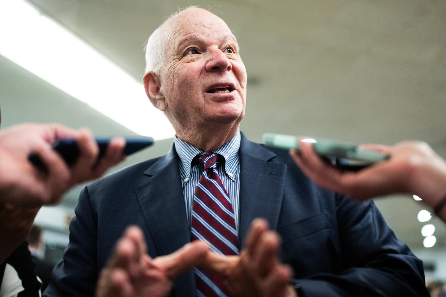 Sen. Ben Cardin, D-Md., in the U.S. Capitol on Tuesday, April 23, 2024. (Tom Williams/CQ-Roll Call/Getty Images)