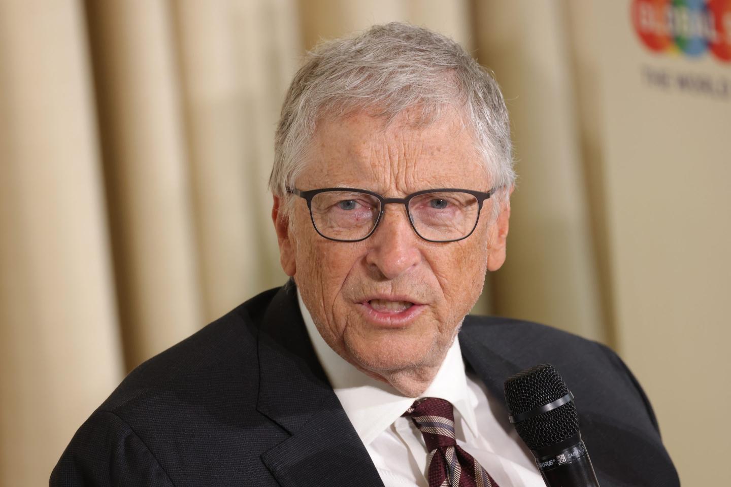 Philanthropist and former Microsoft CEO Bill Gates speaks to youth participants at the Global Solutions Summit on May 07, 2024 in Berlin, Germany.