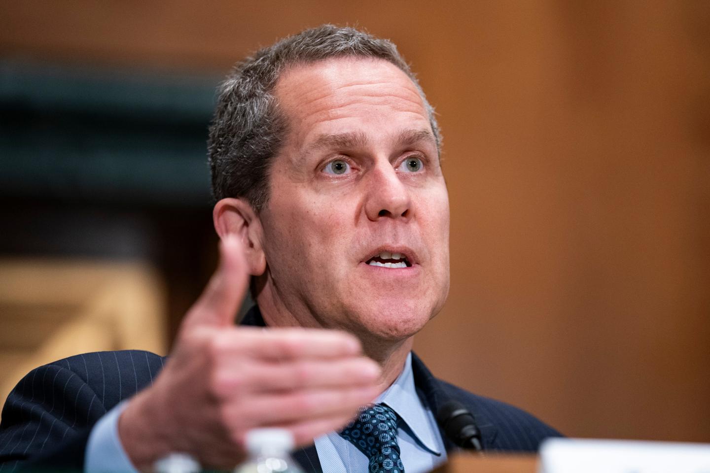 Michael Barr, vice chair for supervision at the US Federal Reserve, has reduced the proposed requirements of big banks. Here, he speaks during a Senate Banking, Housing, and Urban Affairs Committee hearing in Washington, DC, US, on Thursday, May 16, 2024. 