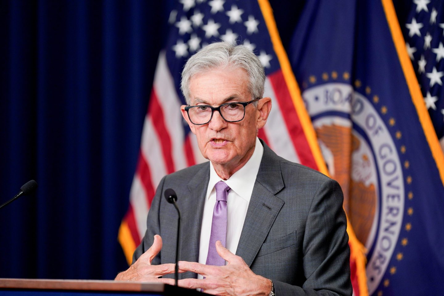 Jerome Powell, chairman of the U.S. Federal Reserve, during a news conference following a Federal Open Market Committee (FOMC) meeting in Washington, DC, US, on Wednesday, July 31, 2024.