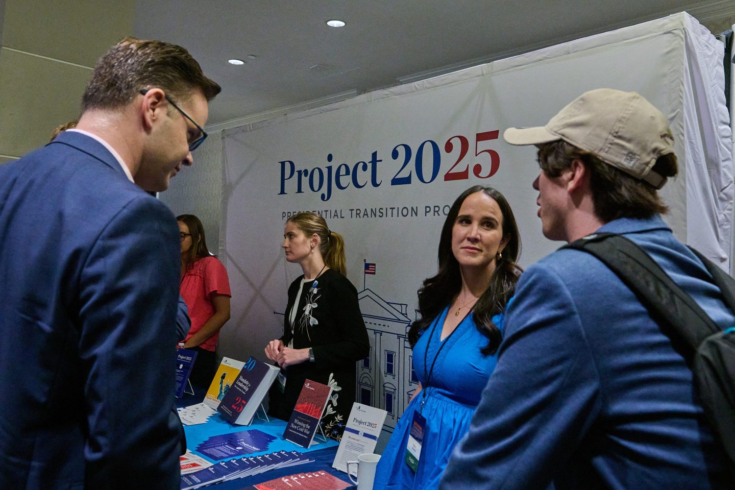 The Heritage Foundation's Project 2025 booth at the National Conservative Conference in Washington D.C. on Jul. 8.