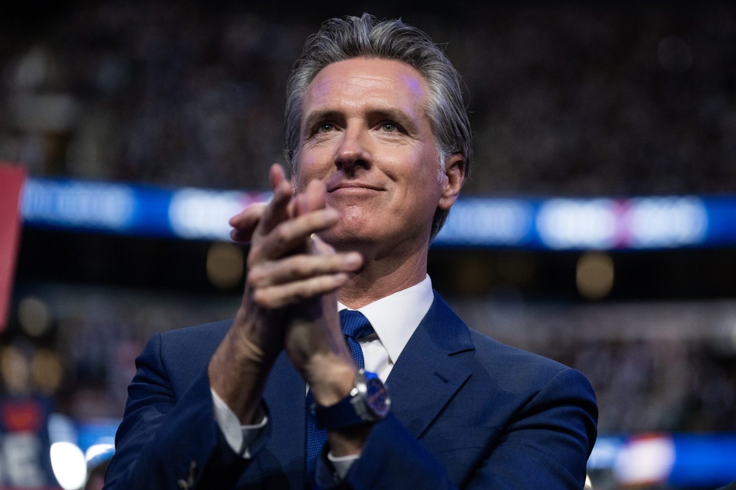 Gavin Newsom clapping