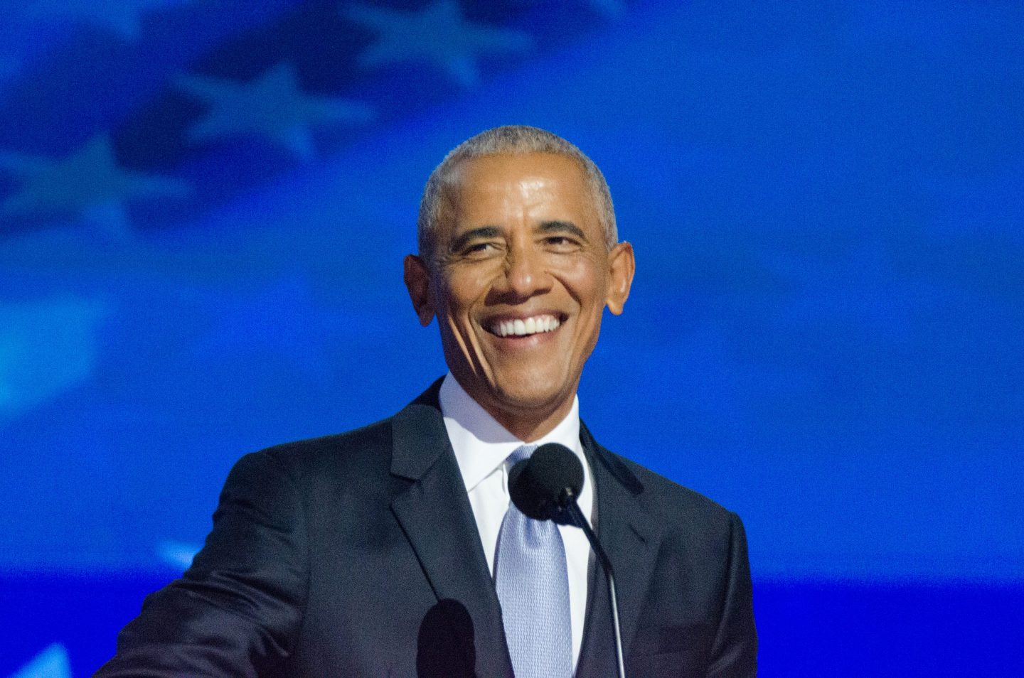 Barack Obama smiles