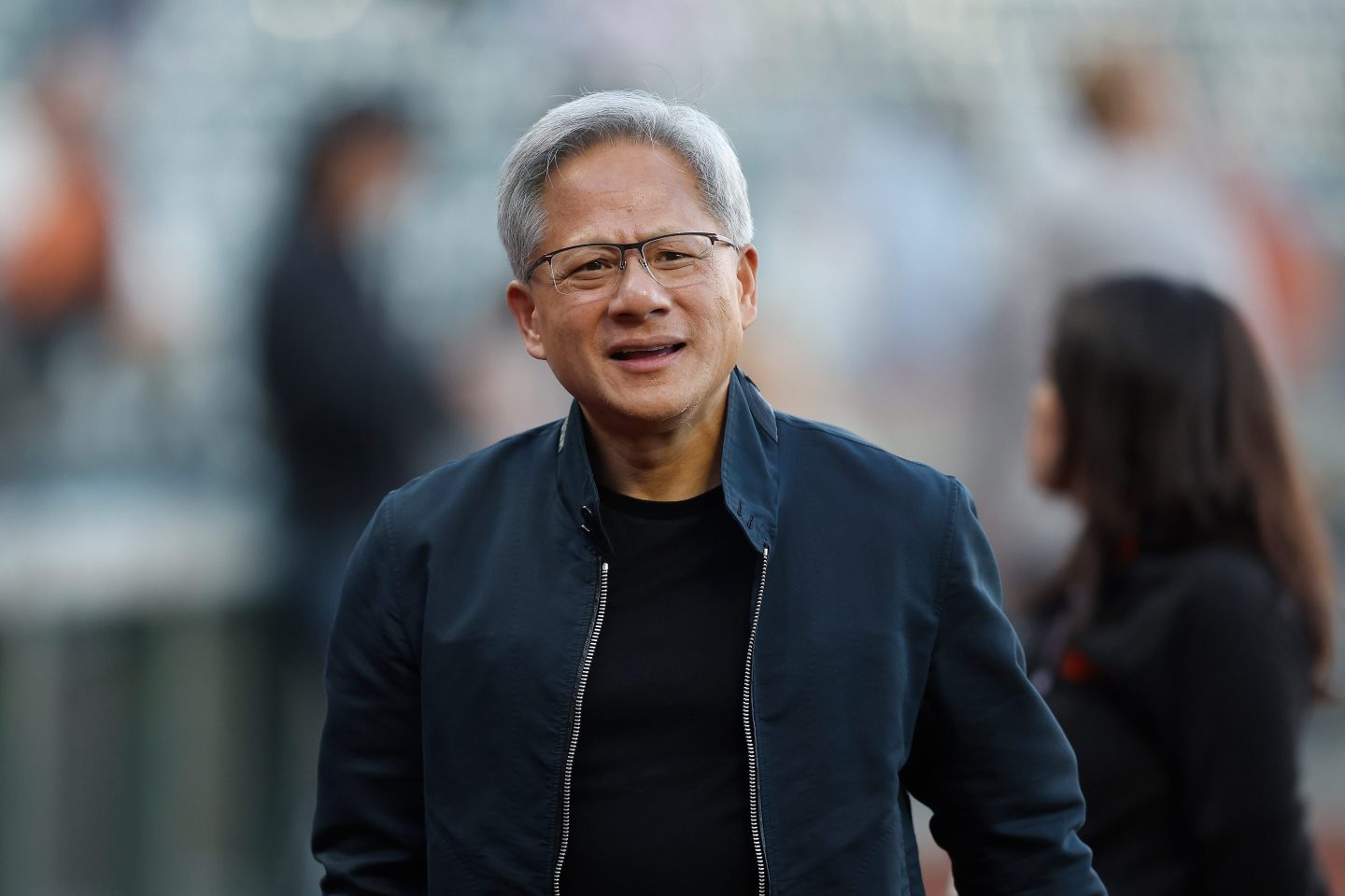 Jensen Huang, CEO of Nvidia, looks on before the game between the San Francisco Giants and the Arizona Diamondbacks at Oracle Park on September 3rd.