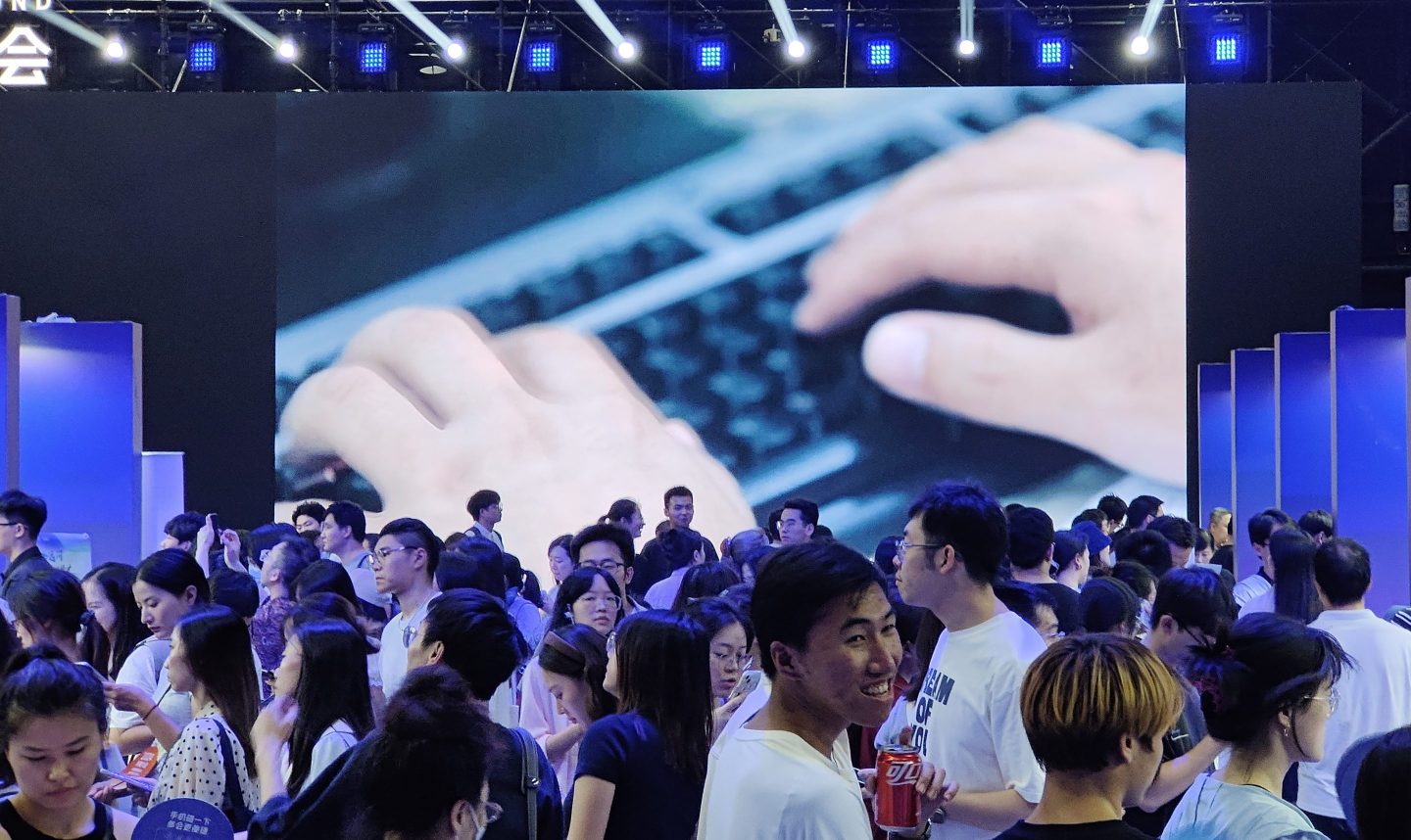 A job fair for science and technology talent in Shanghai on Sep. 7. China is home to a fourth of top AI experts.