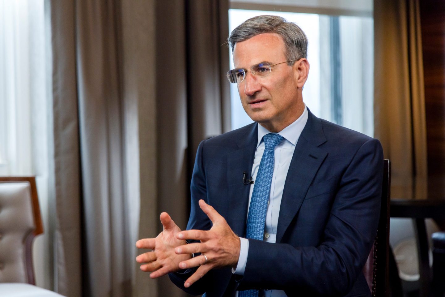 Peter Orszag, chief executive officer of Lazard Inc., during an interview for an episode of "The David Rubenstein Show: Peer-to-Peer Conversations" in New York