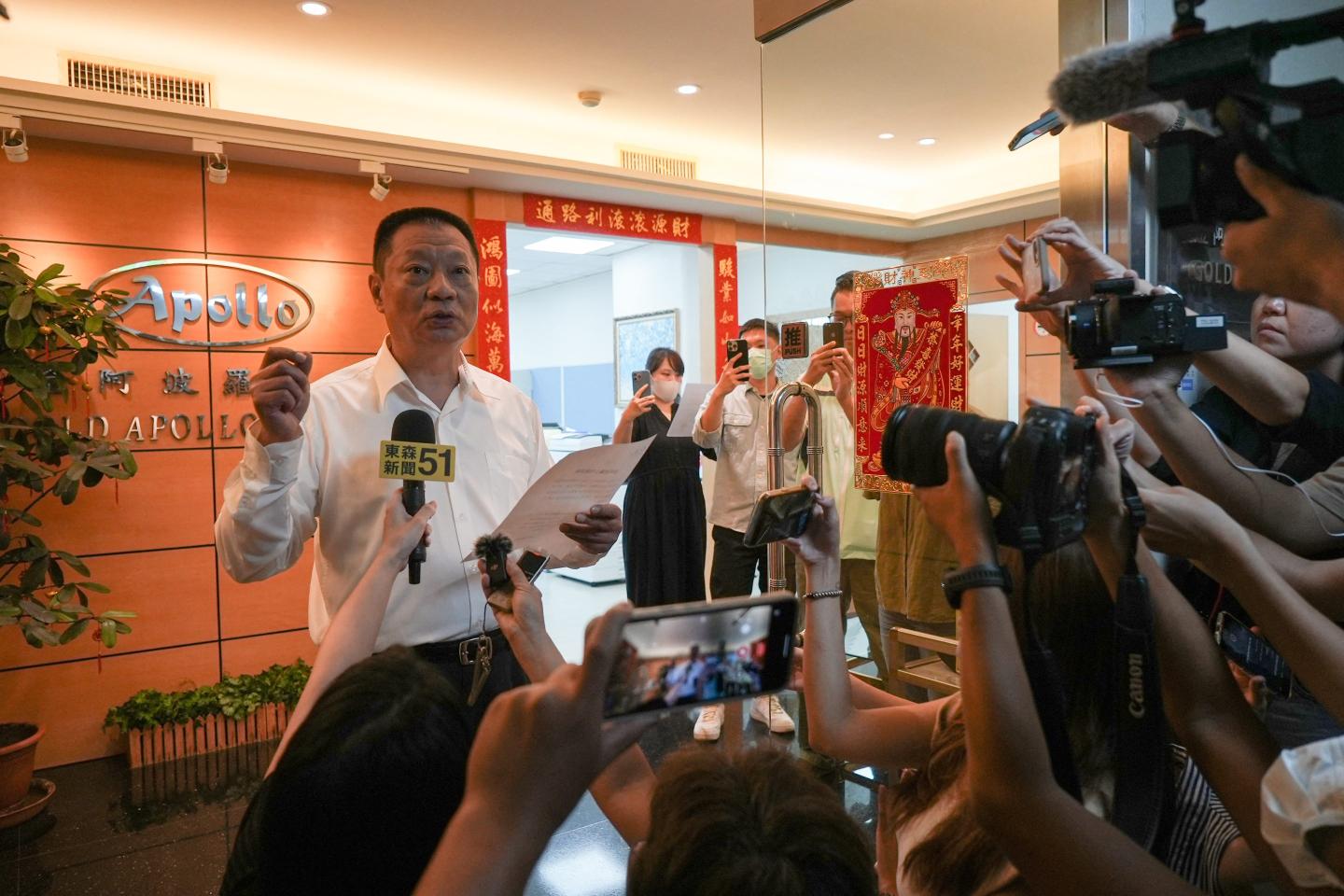 Hsu Ching-kuang, founder of Taiwan pager supplier Gold Apollo