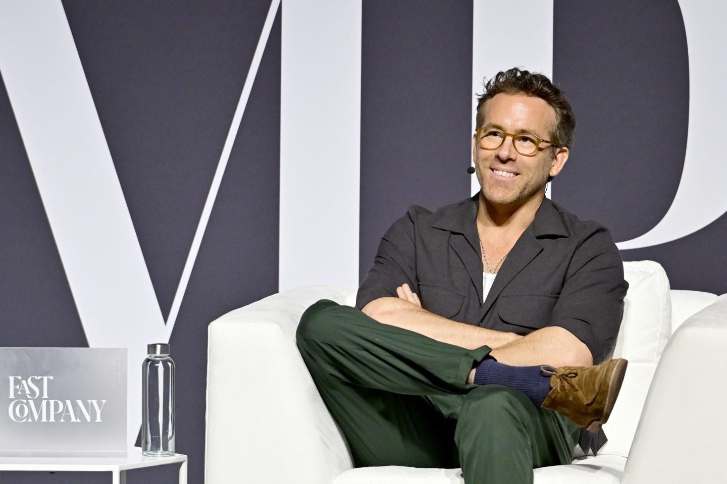 Ryan Reynolds speaks onstage during the Fast Company Innovation Festival.