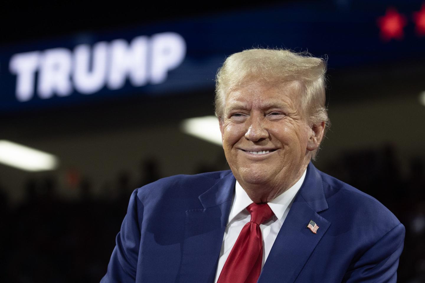 Donald Trump grins