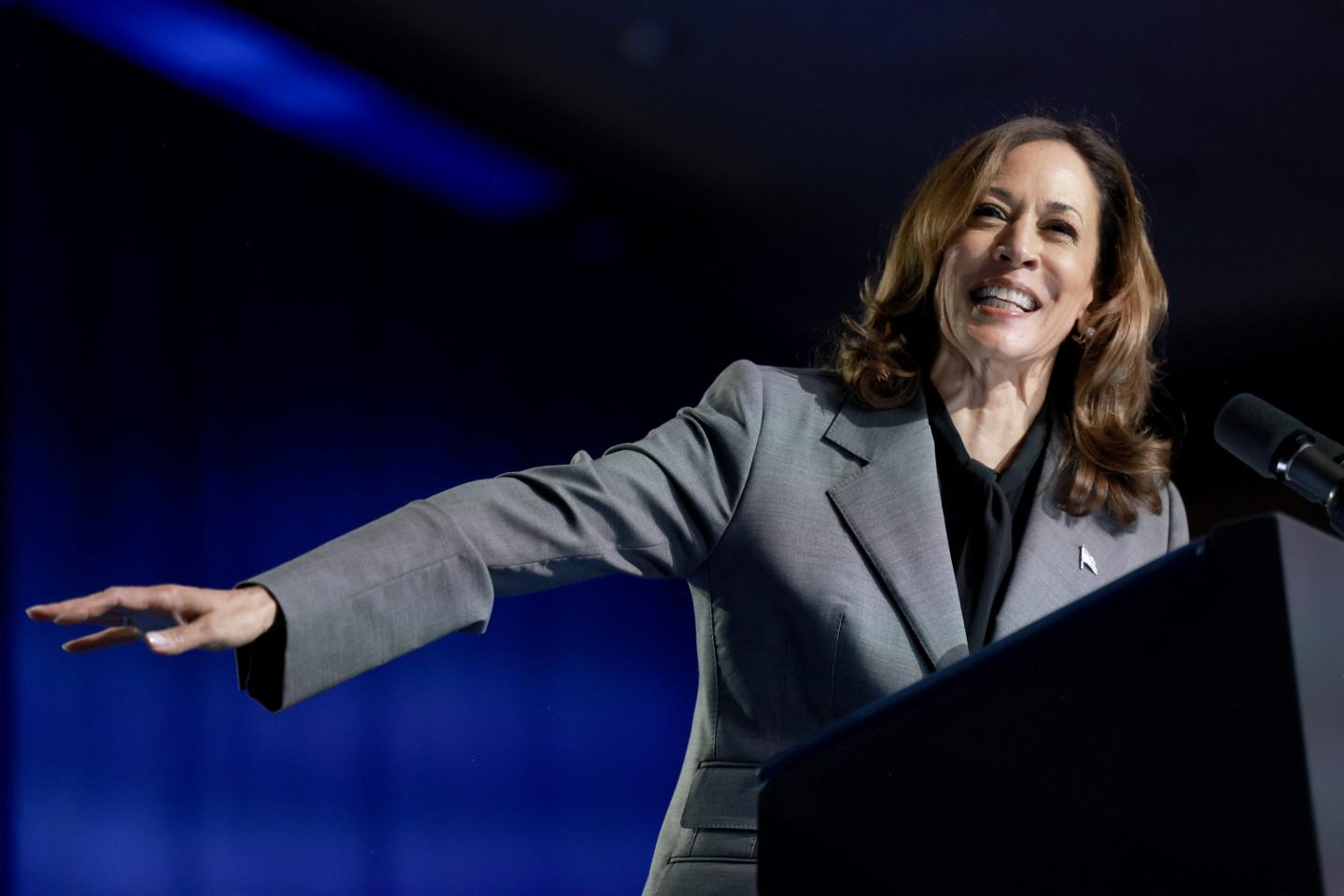 Kamala Harris at podium