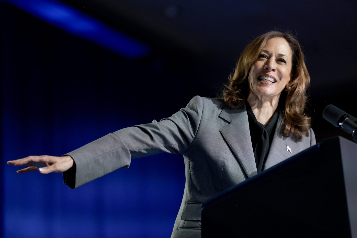 Kamala Harris at podium