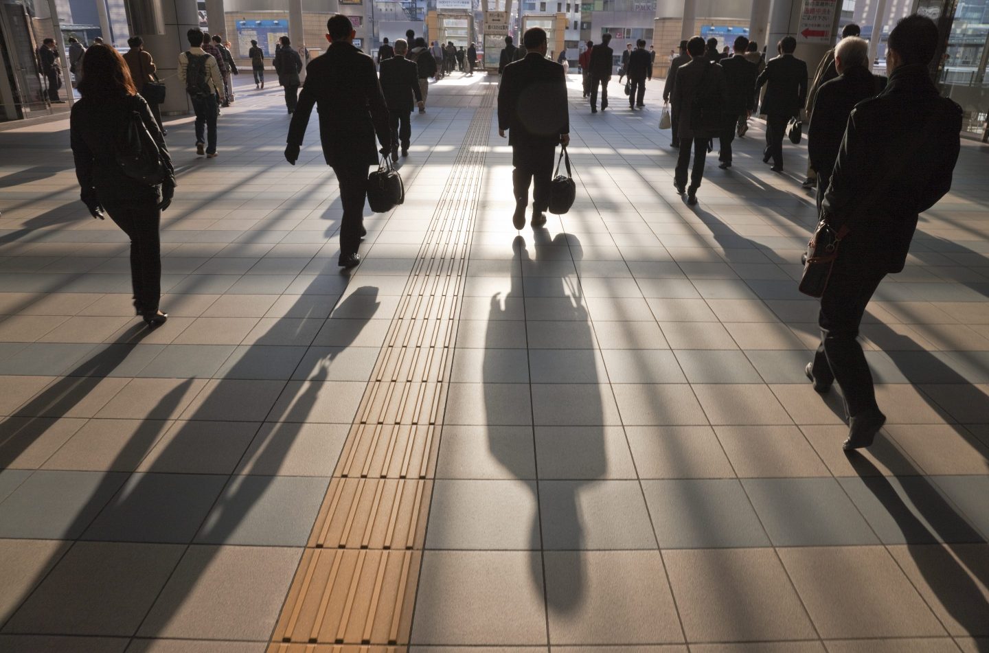 Commuters in Tokyo, Japan.