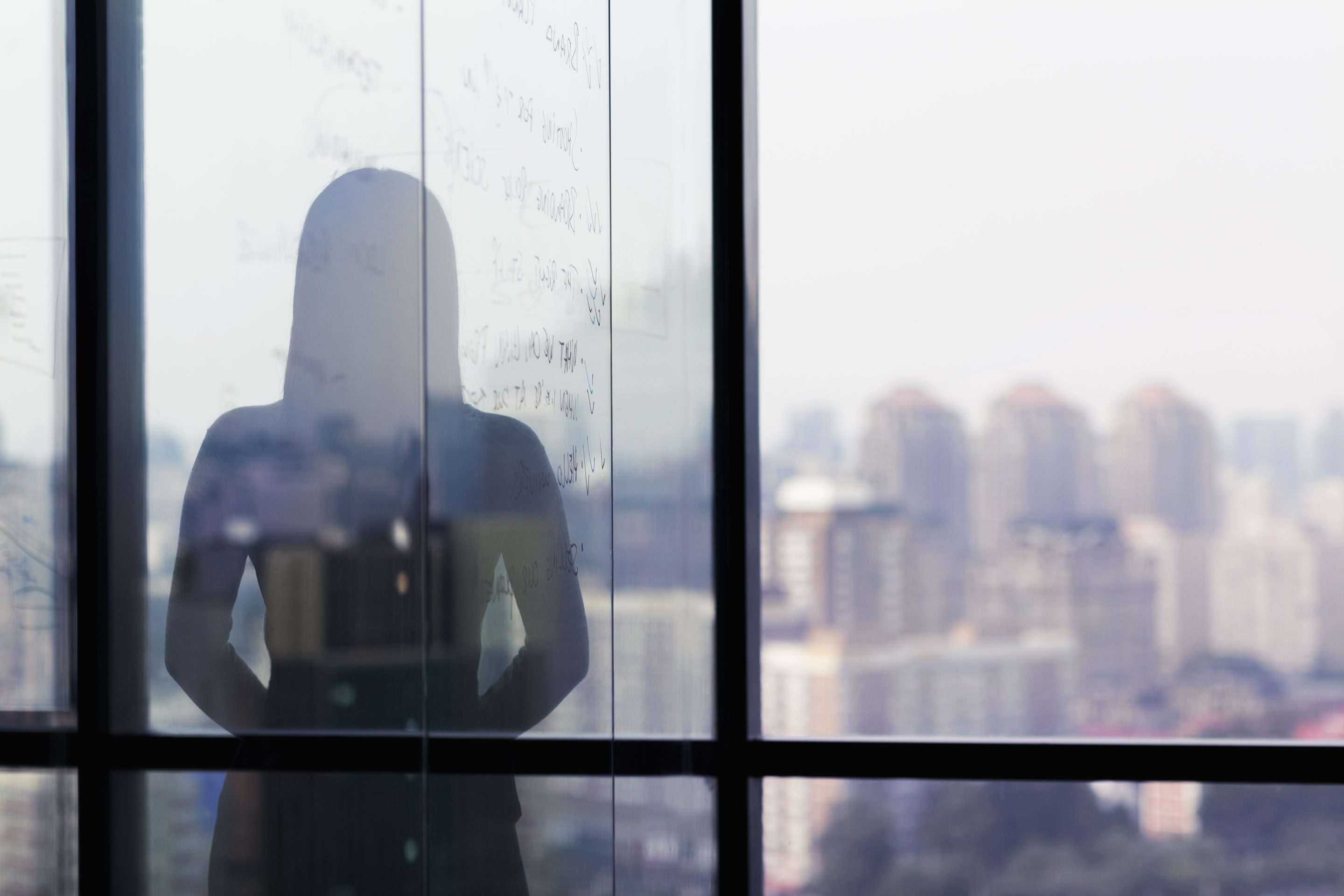 Silhouette shadow of woman