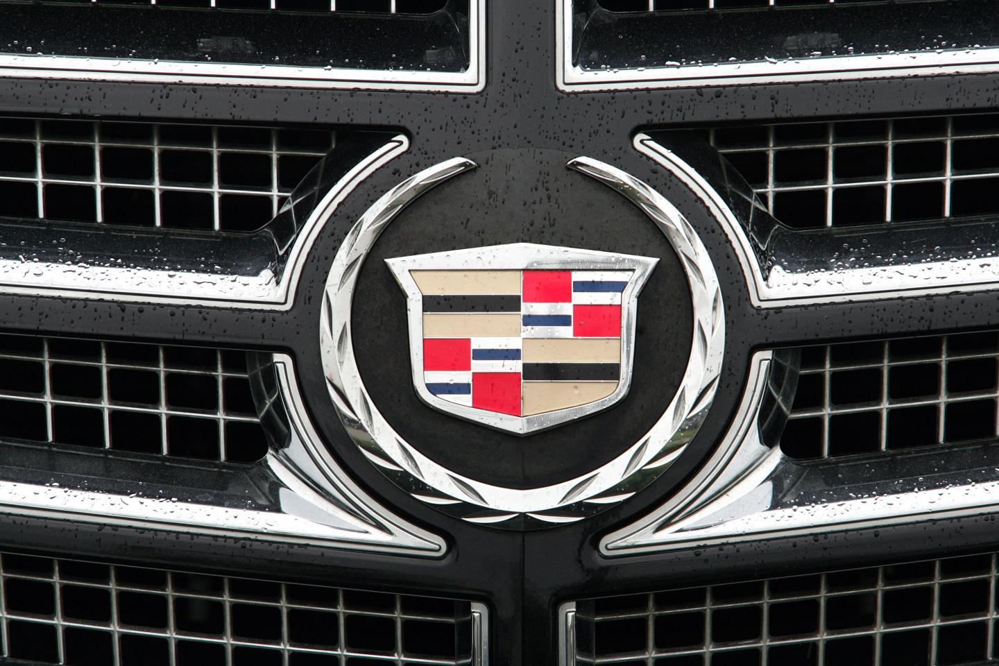 An up-close look at the Cadillac emblem
