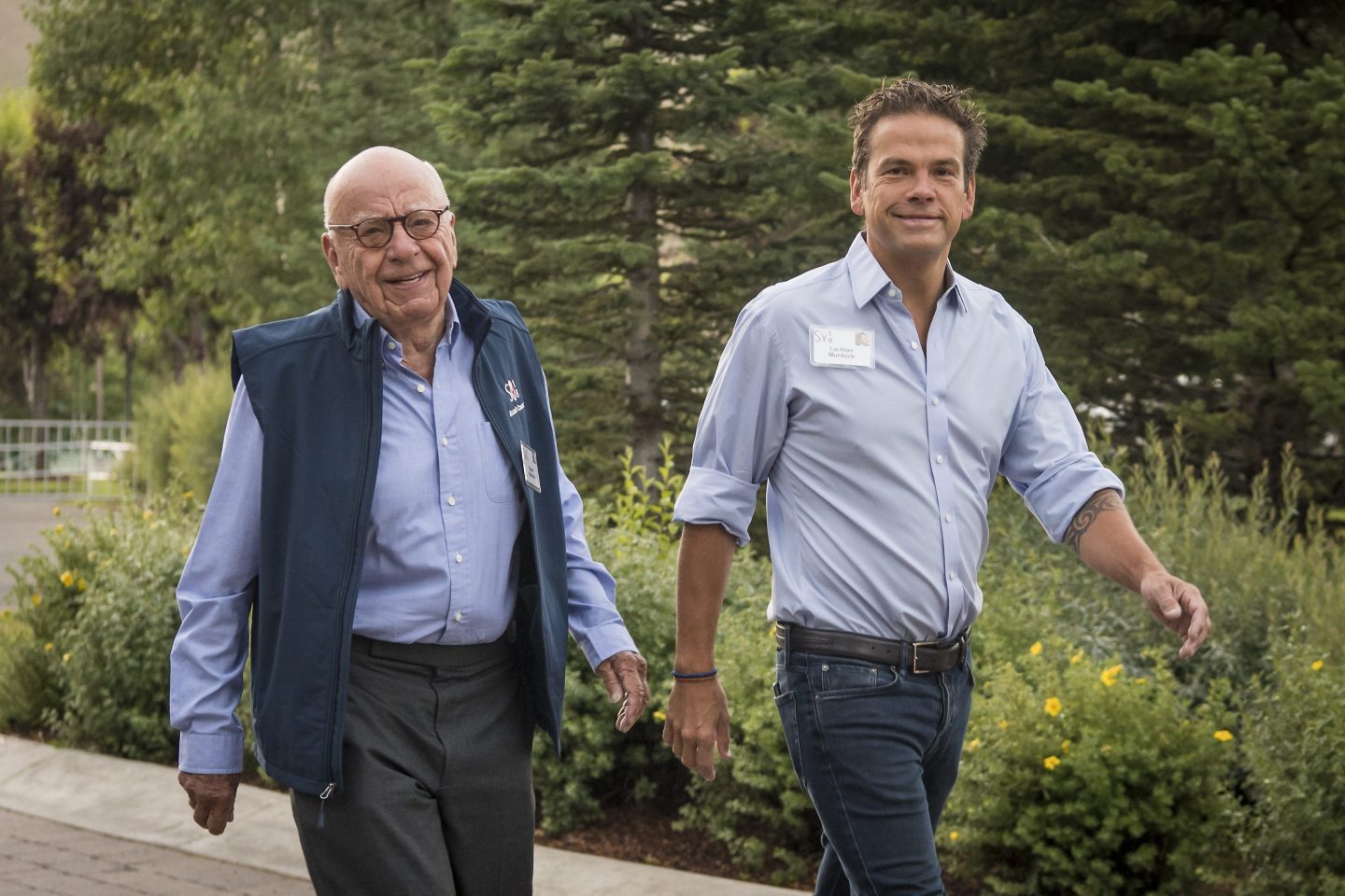Rupert Murdoch, left, and son Lachlan