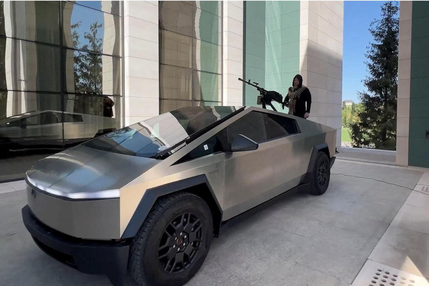 Ramzan Kadyrov poses with his Tesla Cybertruck.