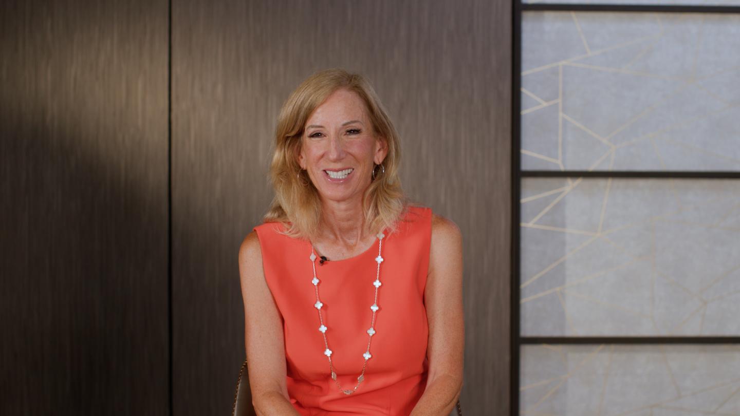 WNBA commissioner Cathy Engelbert smiles for the camera