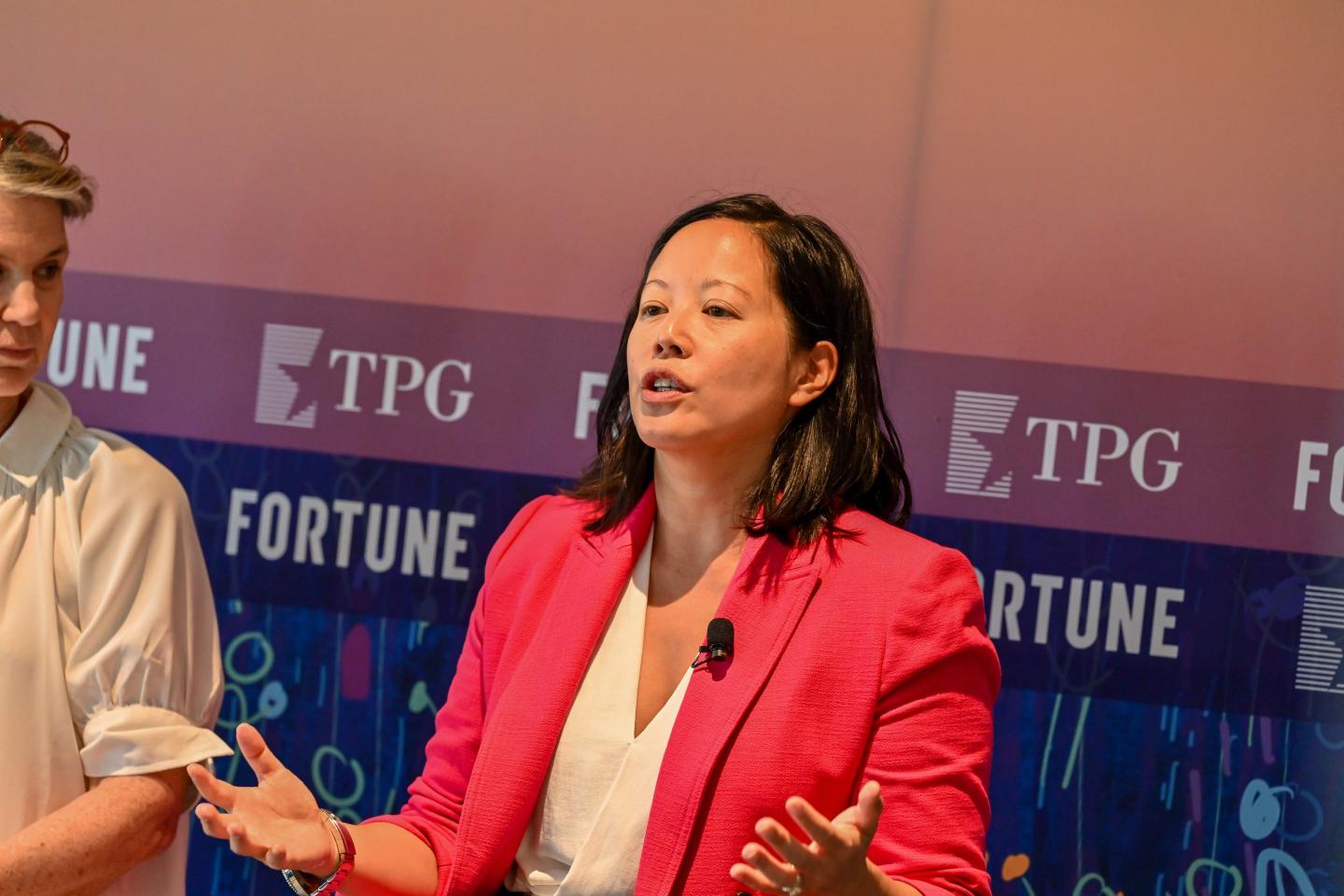 Tracy Sun, co-founder of Poshmark, speaking at Fortune's Most Powerful Women Summit.