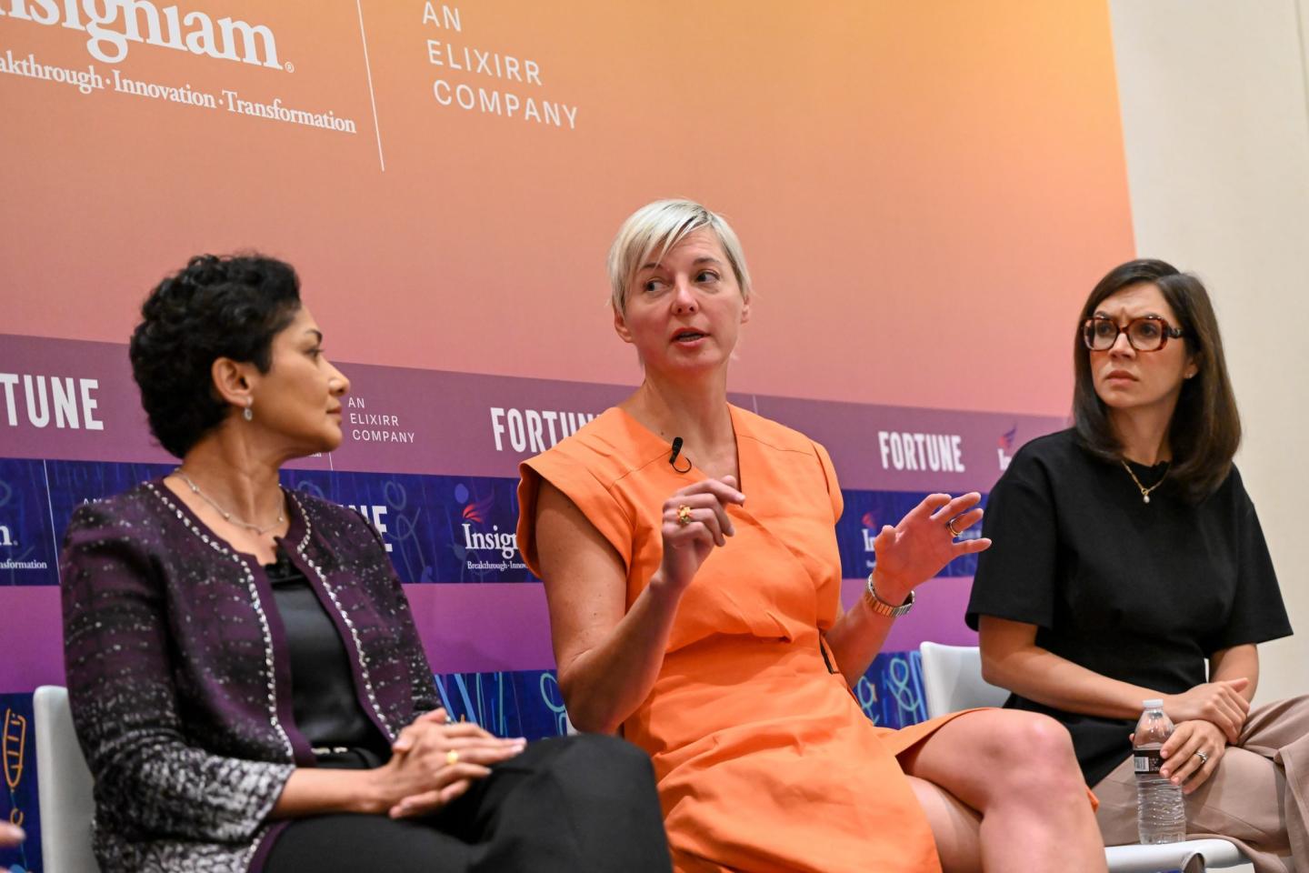 Robin Gordon, former data and analytics chief for MetLife, speaks on a conference panel