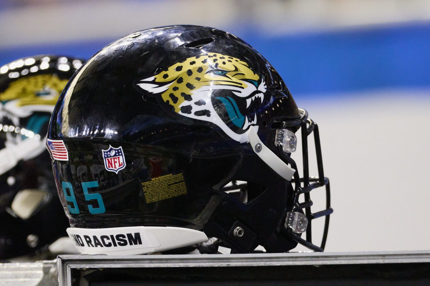 Jacksonville Jaguars helmet during an NFL football game Dec. 4, 2022.
