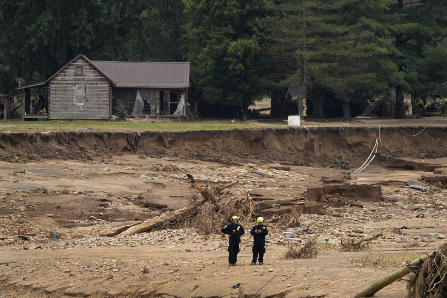 Personnel from Urban Search and Rescue Utah Task Force 1 continue to search for victims of the Impact Plastics tragedy in the aftermath of Hurricane Helene Friday, Oct. 4, 2024, in Erwin, Tenn.