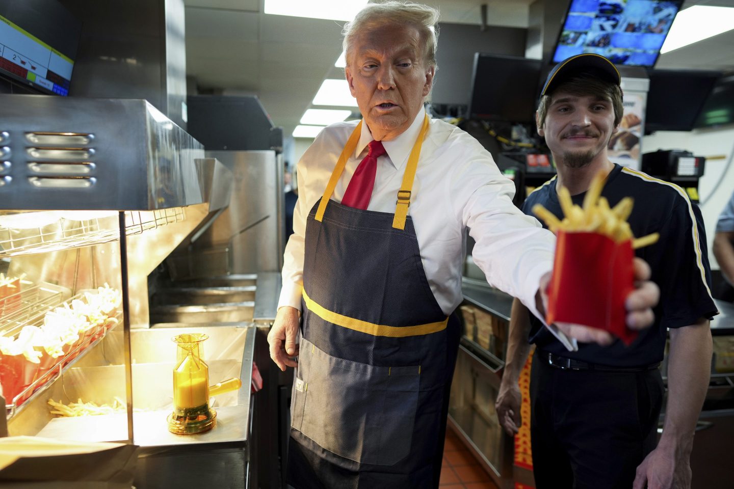 Donald Trump holds French fries