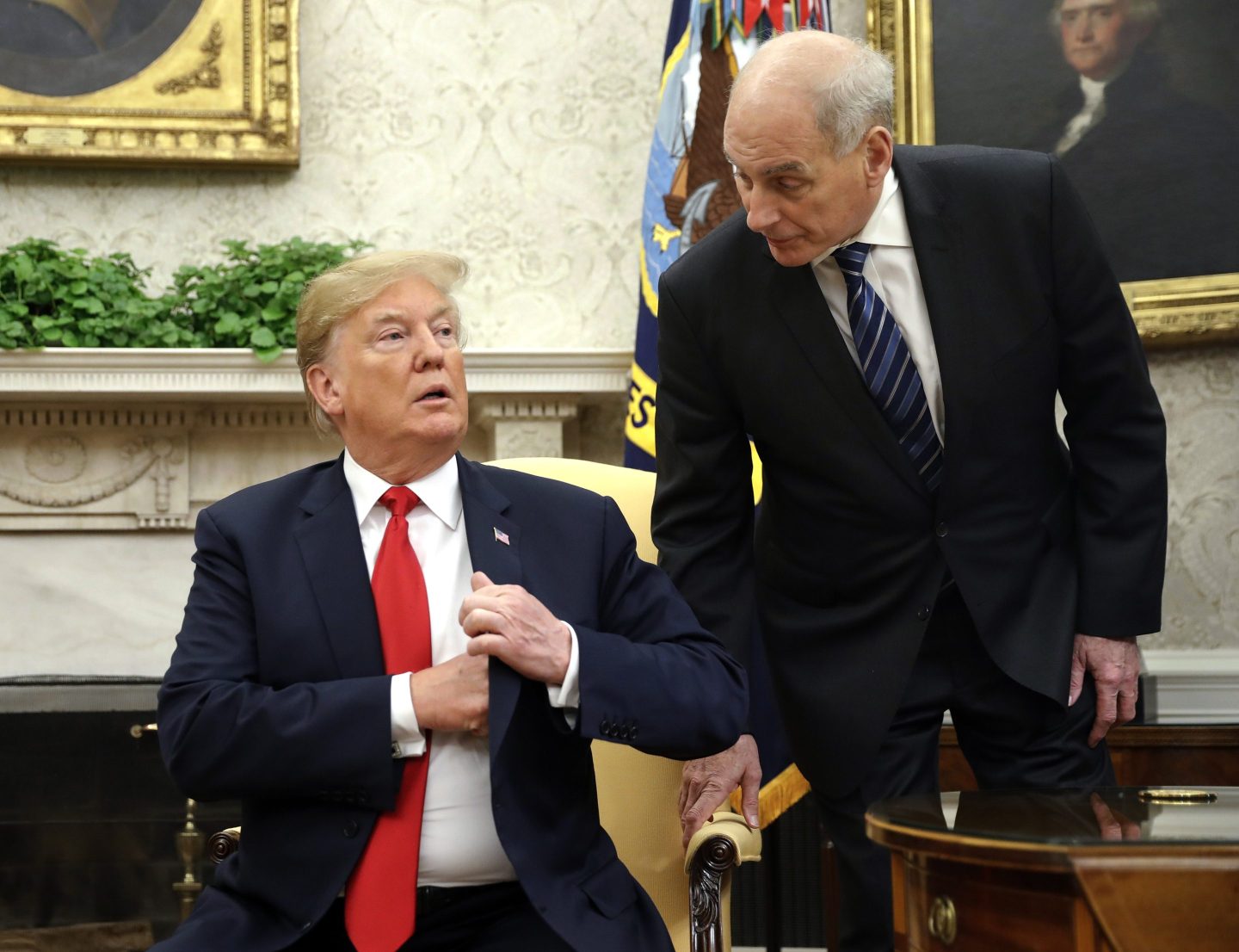 Trump and John Kelly in the Oval Office