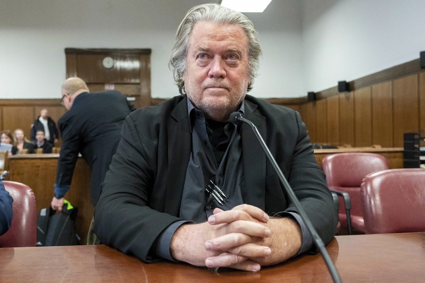 Steve Bannon appears in court in New York, Jan. 12, 2023.