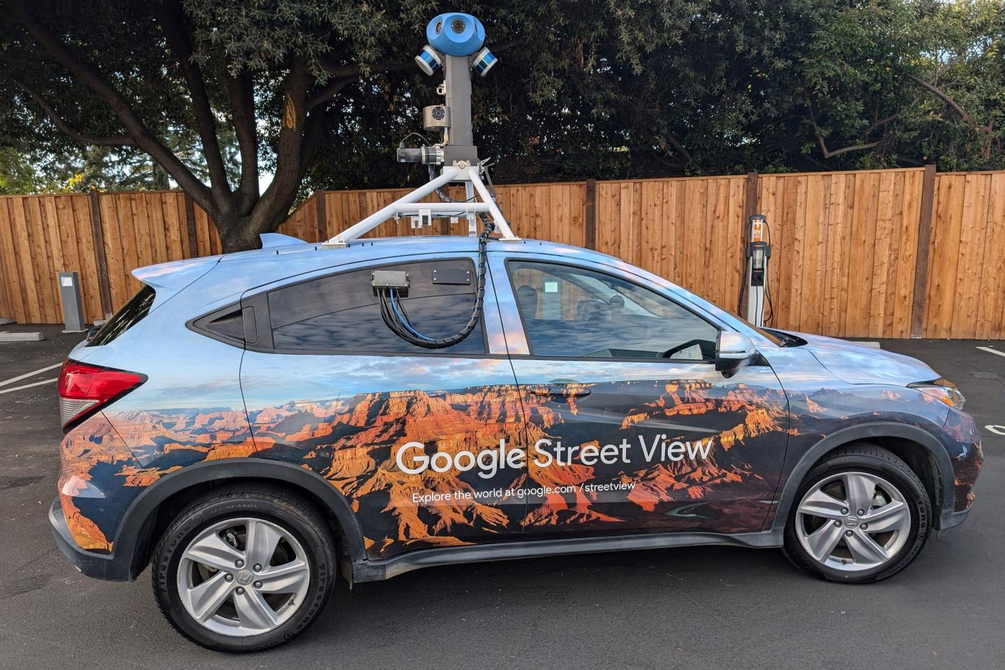 One of Google's cars it uses to map the world sits parked