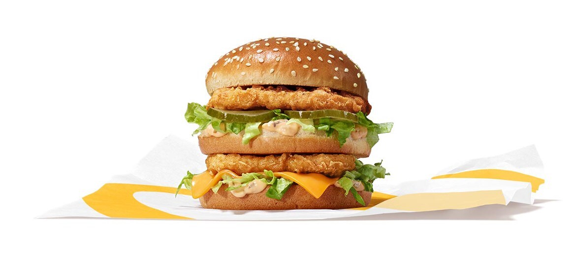 A visual of the new Chicken Big Mac sandwich.