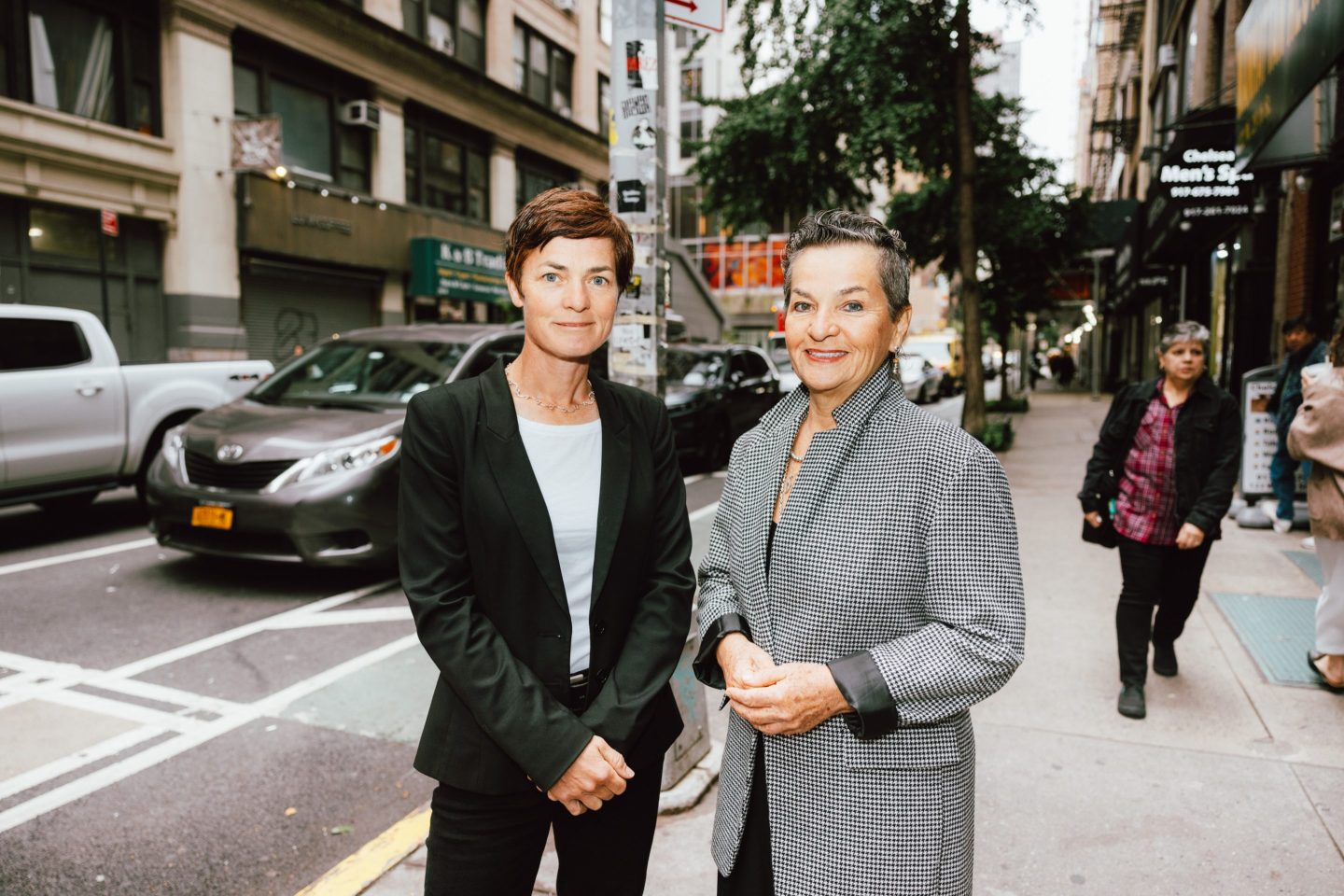 Dame Ellen MacArthur and Christiana Figueres during Climate Week in New York City.