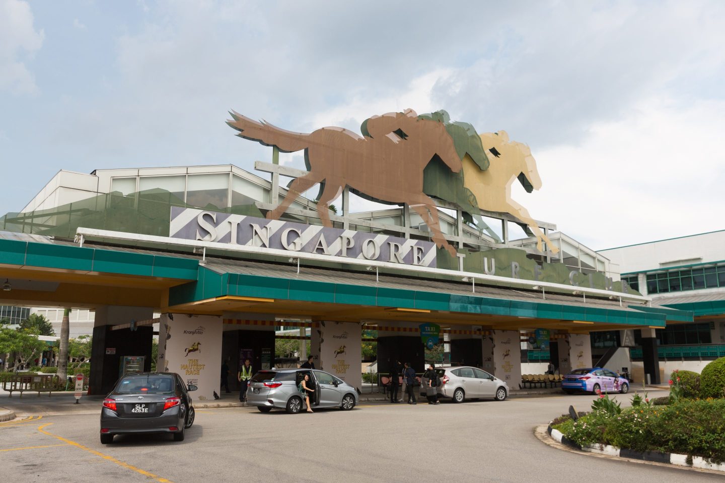 The main entrance of Kranji Racecourse, operated by the Singapore Turf Club, on May 25, 2019 in Singapore.