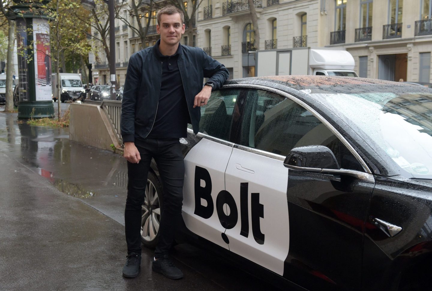 Estonian founder and CEO of the mobility platform Bolt Markus Villig poses in Paris on September 15, 2021.
