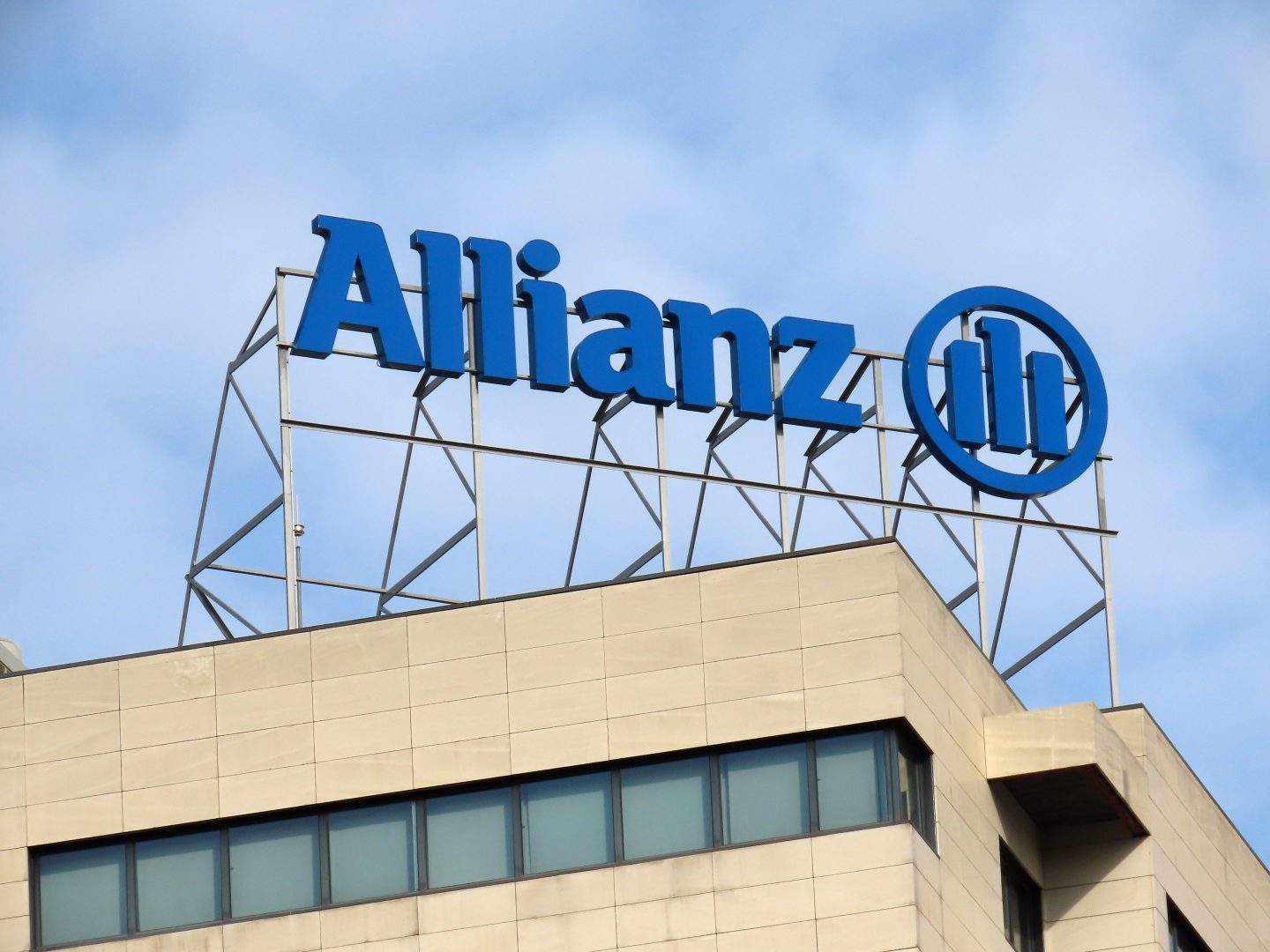 The Allianz logo at the company’s Spanish headquarters in Madrid.