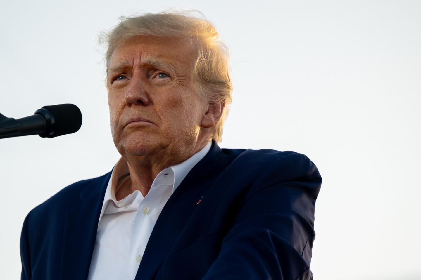 Former U.S. President Donald Trump speaking at a rally.