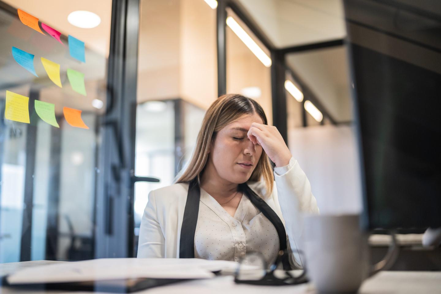 woman looking worried