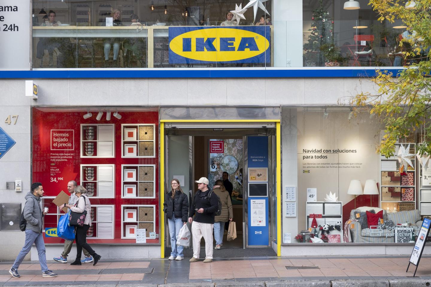 people walking in and out of an Ikea store