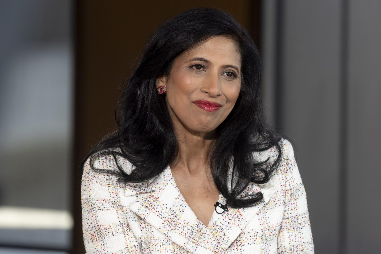 Leena Nair wearing a Chanel suit