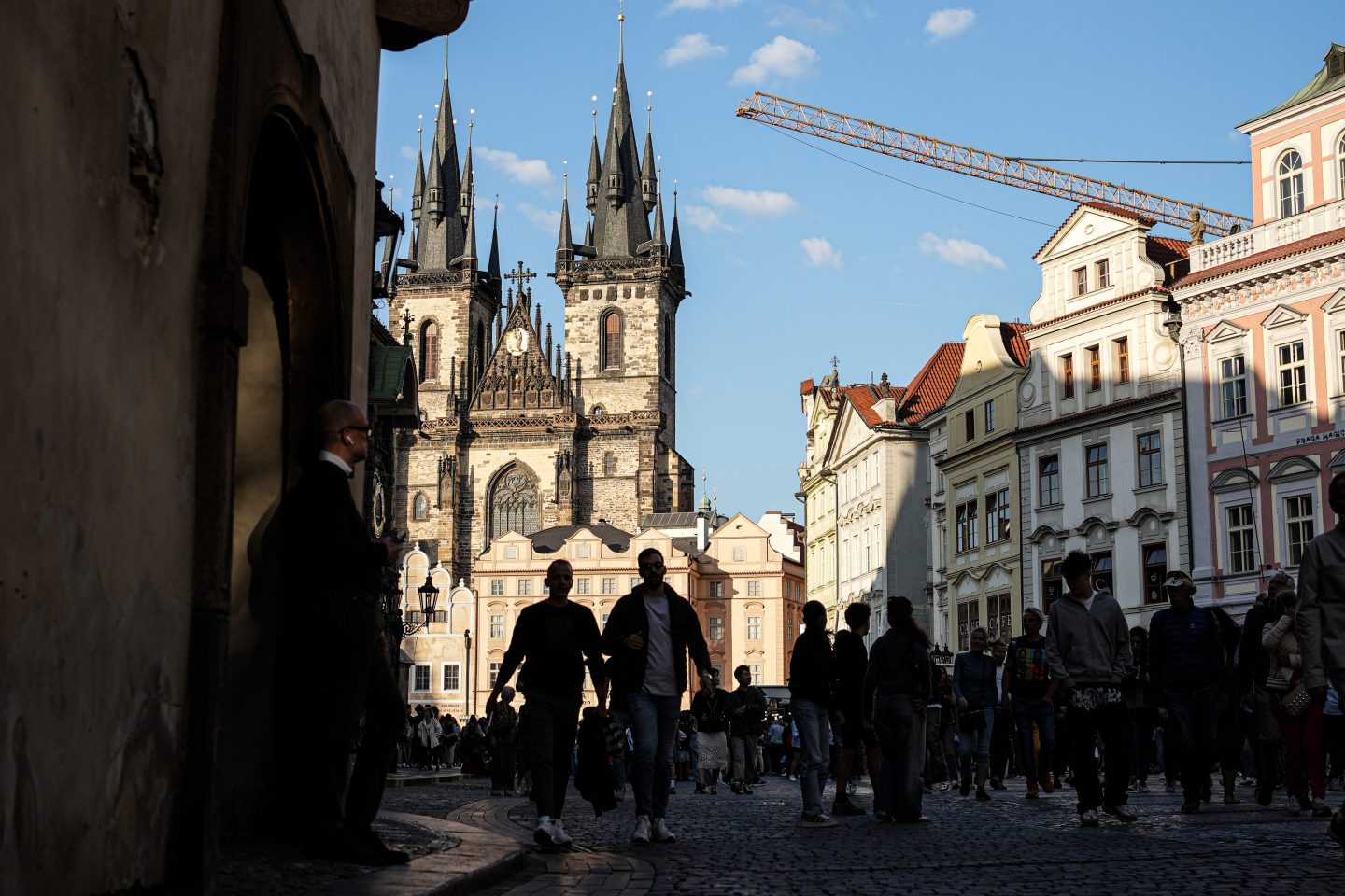 Tyn Church is seen in the heart of Prague.