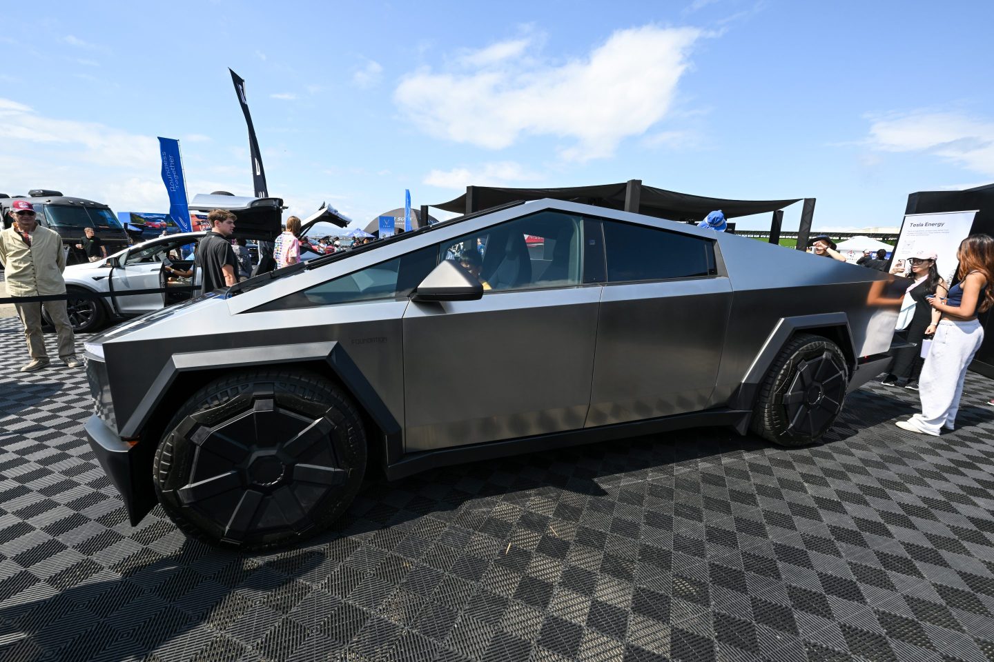 A view of Tesla Cybertruck at Electrify Expo San Francisco.