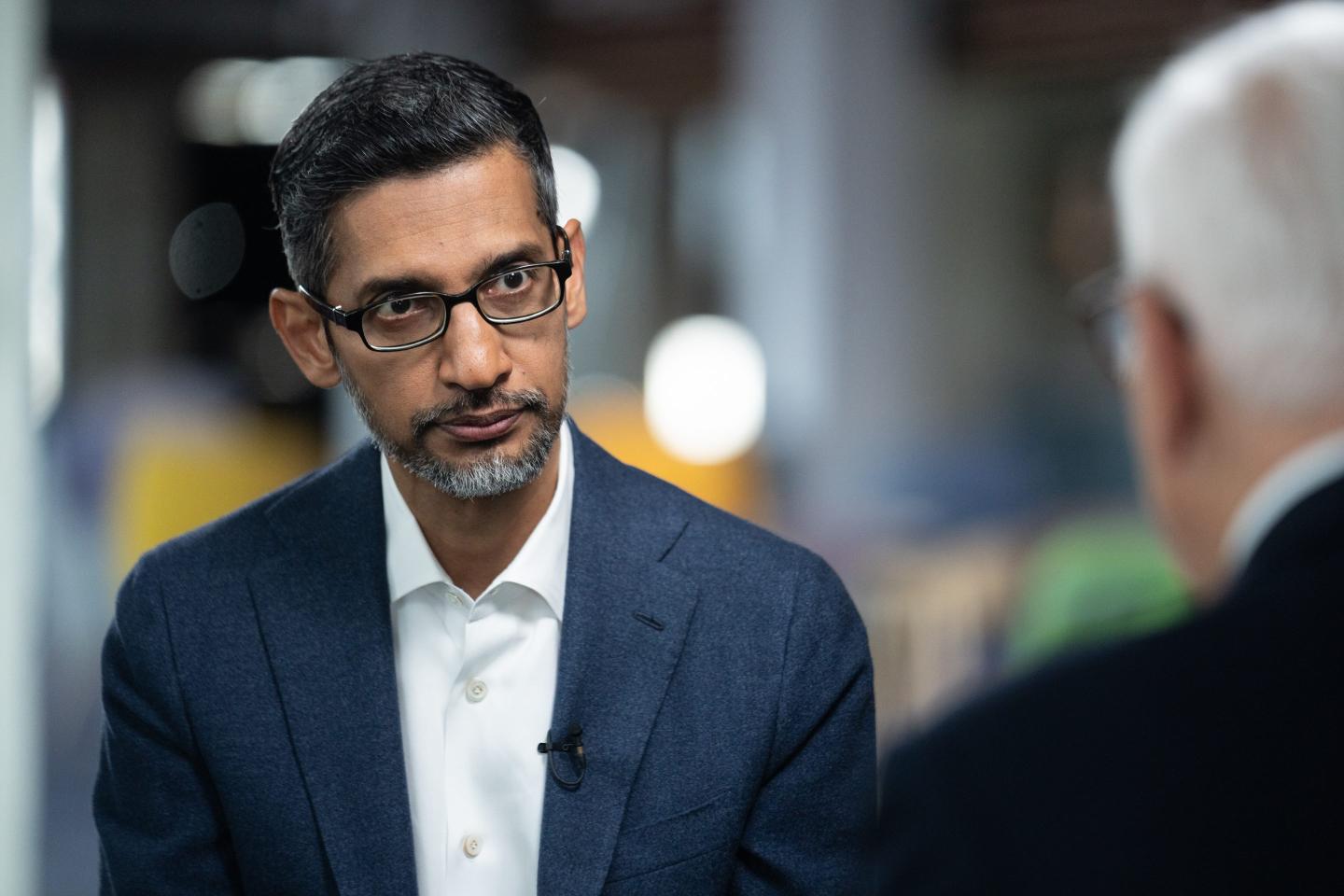 Sundar Pichai sit for an interview