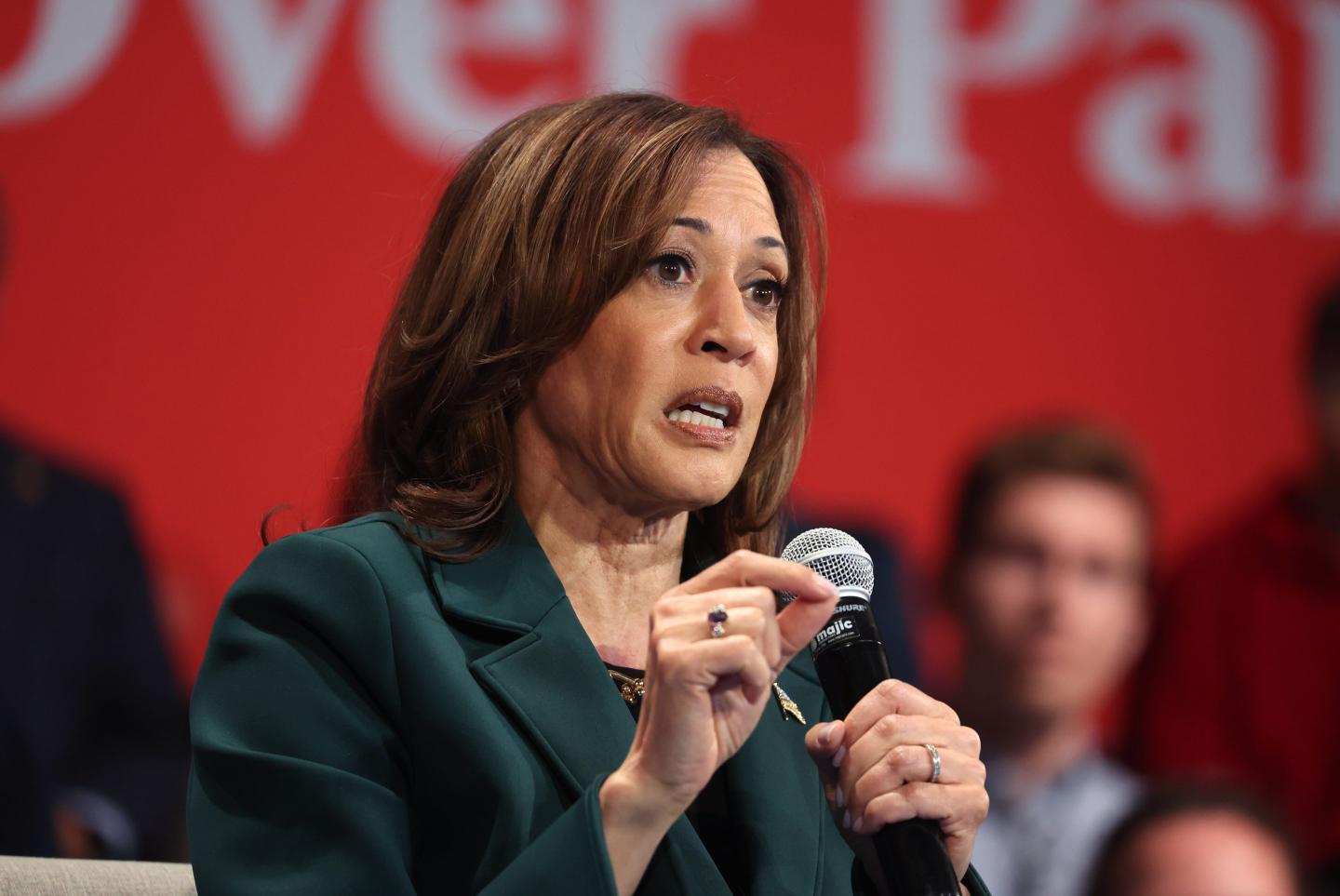 Kamala Harris gives an impassioned speech