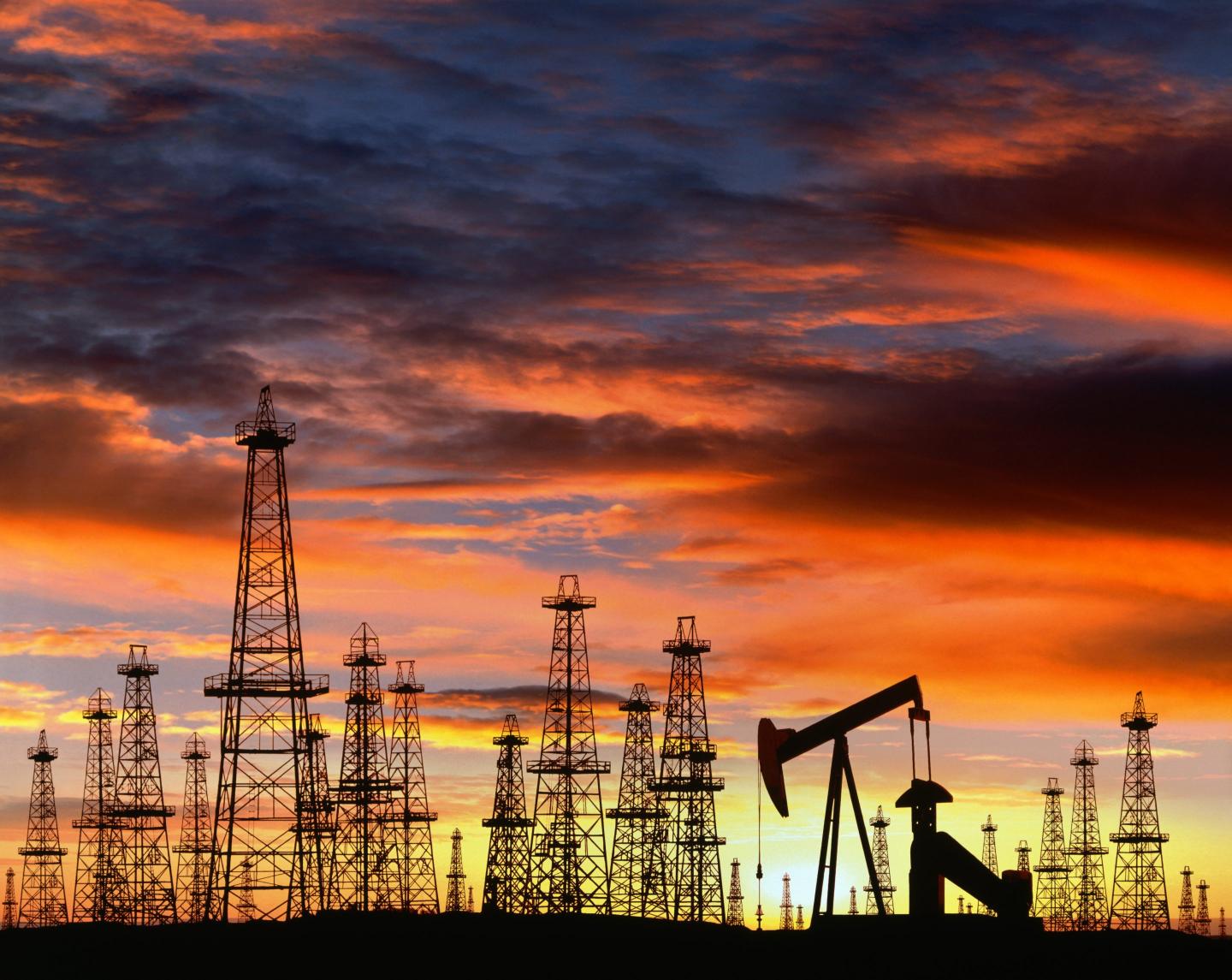 Oil Field at Sunset
