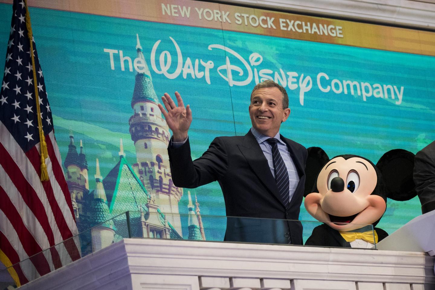Disney CEO Bob Iger with Mickey Mouse