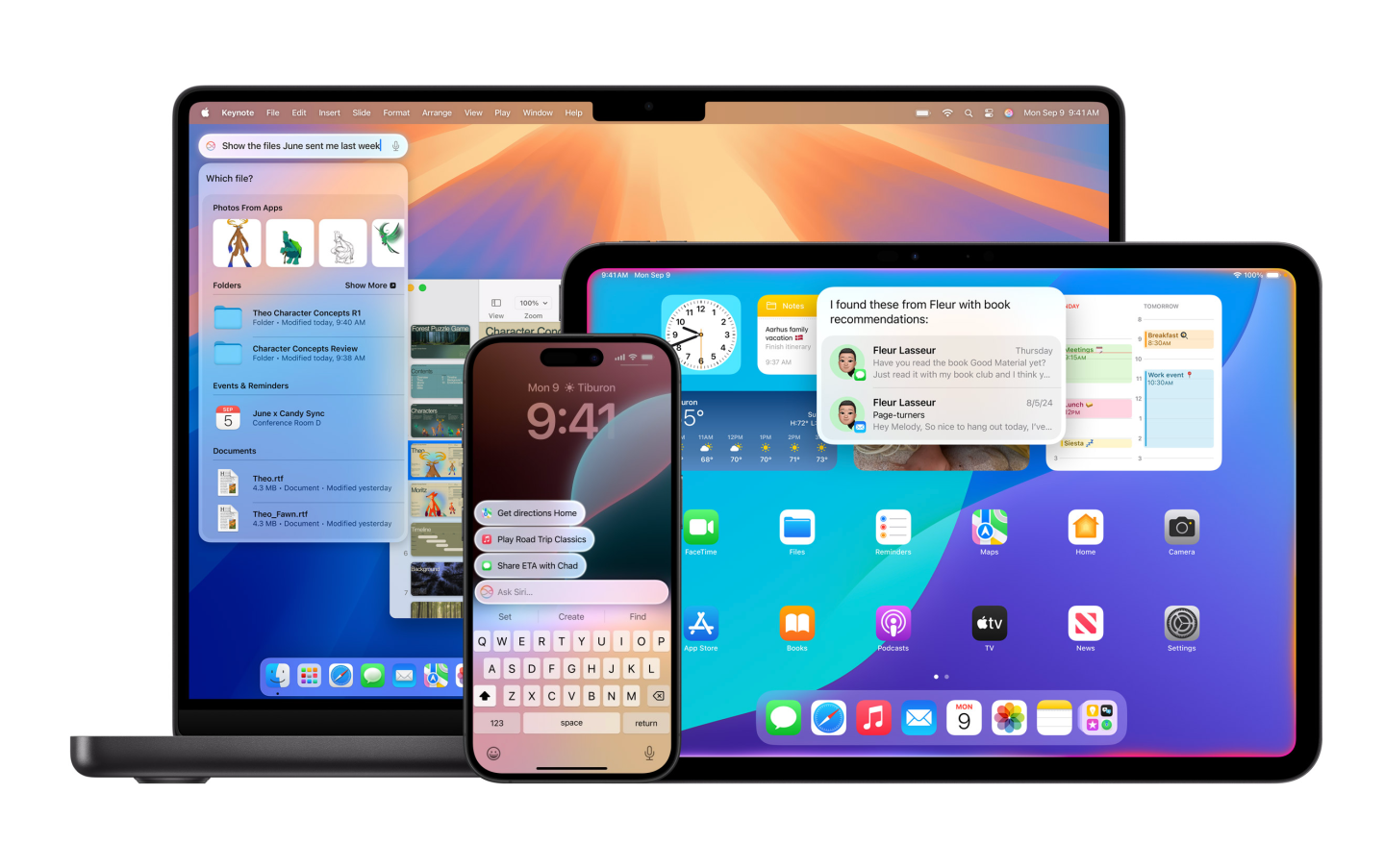 A promotional image for Siri and Apple Intelligence.