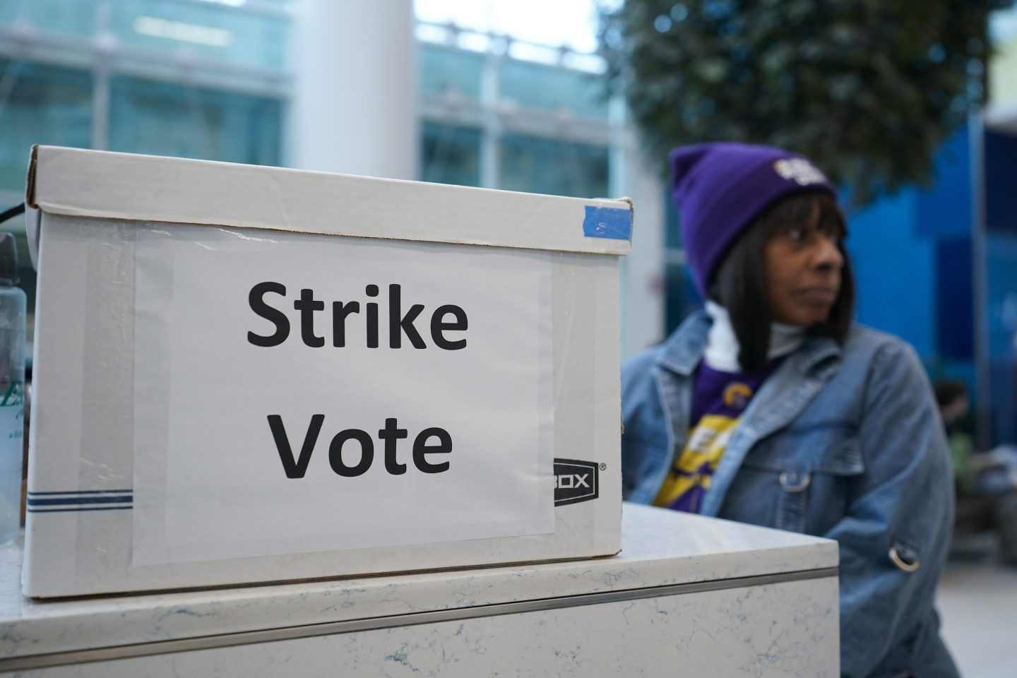 An union ballot drop box is seen at Charlotte Douglas International Airport, on Nov. 22, 2024, in Charlotte.