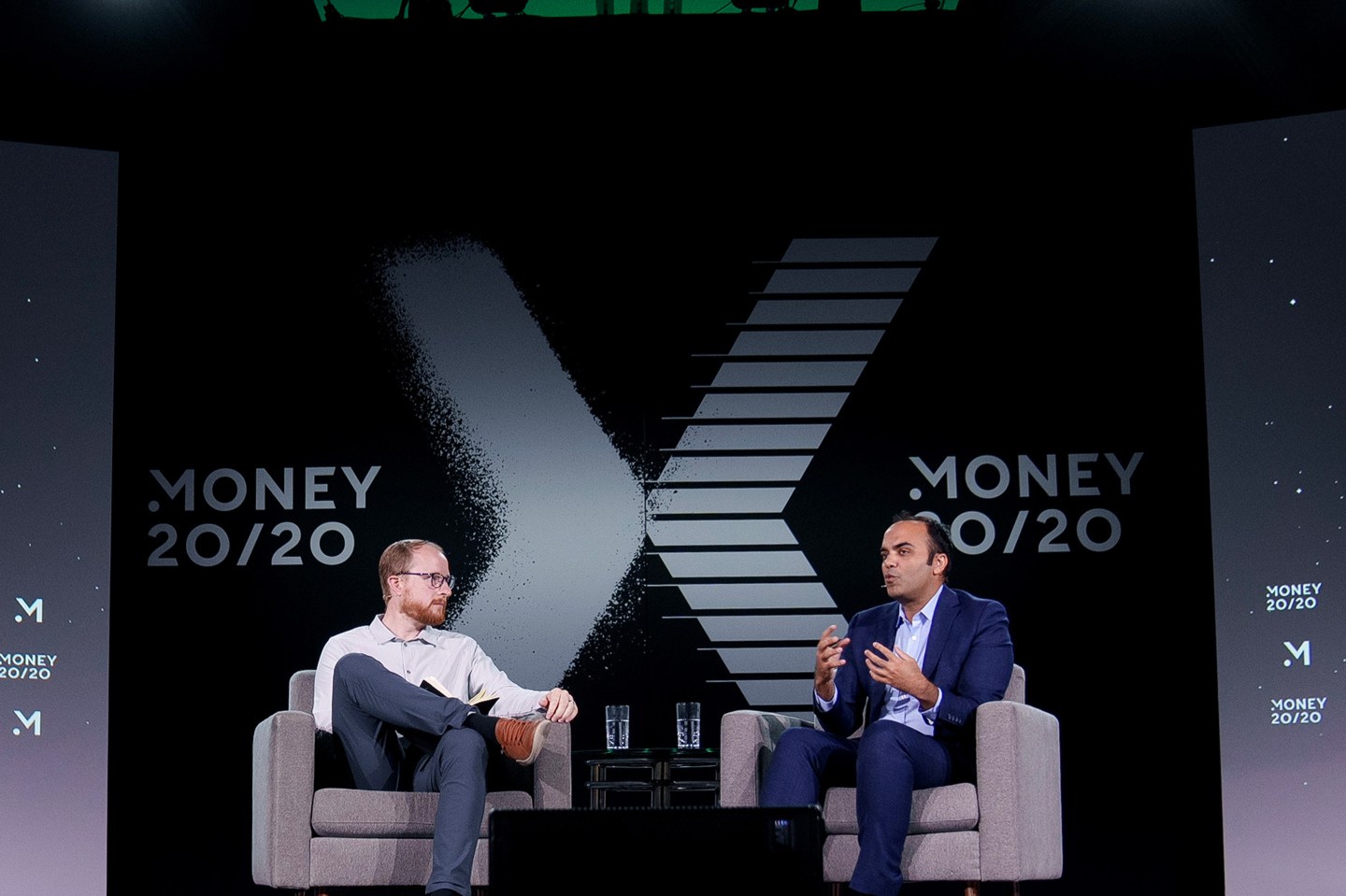 Rohit Chopra (right), director of the Consumer Financial Protection Bureau, spoke to Alex Johnson (left), founder of Fintech Takes, at Money20/20 on October 27, 2024