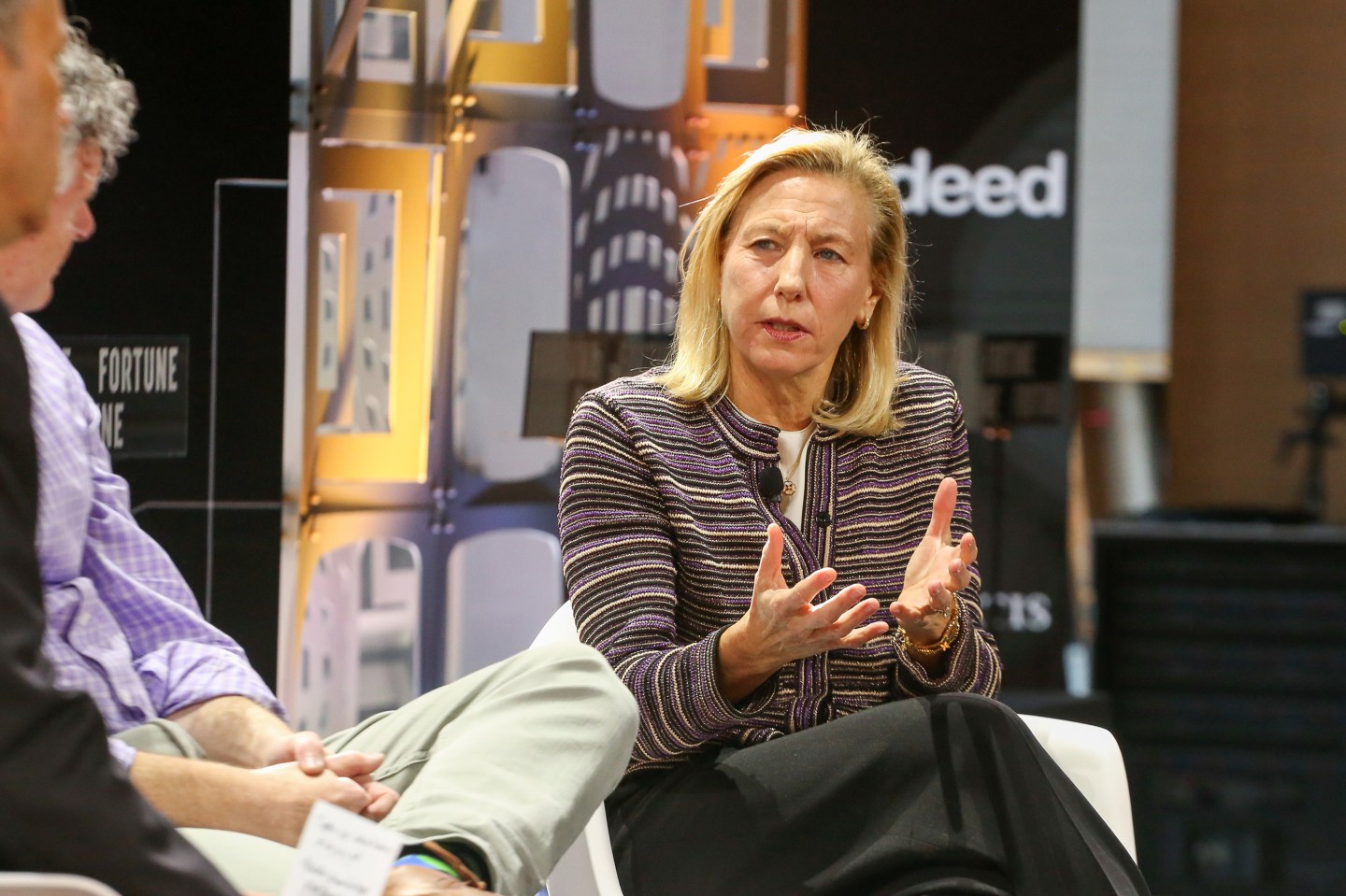 Tapestry CEO Joanne Crevoiserat at Fortune Global Forum 2024 in New York.